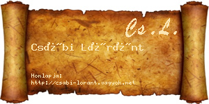 Csábi Lóránt névjegykártya
