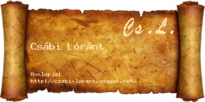 Csábi Lóránt névjegykártya