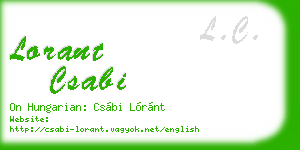 lorant csabi business card